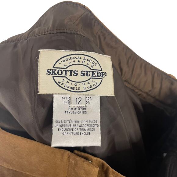 Skotts Suede Vintage‎ 90s Women's Size 12 100% Suede Tan Bootcut Pants - Picture 10 of 10